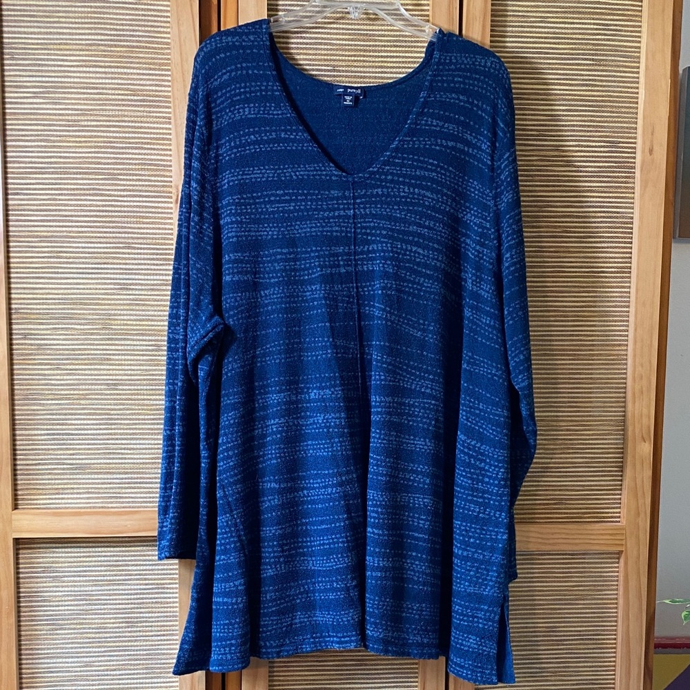 Plus sized - Blue V-Neck JJill Women's Sweater